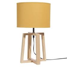 Maybe you would like to learn more about one of these? Lampe En Hevea Avec Abat Jour Jaune Moutarde Hedmark Maisons Du Monde