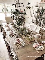 2018 Modern Farmhouse Christmas Home Tour Christmas Dining Table Christmas Home Christmas Table Decorations