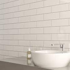 You can choose from plenty of different styles: Windsor White Gloss Ceramic Wall Tile Pack Of 30 L 300mm W 100mm Diy At B Q