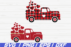 Merry little christmas red truck wreath. Valentines Buffalo Plaid Truck Valentines Day Svg Cricut 441576 Cut Files Design Bundles