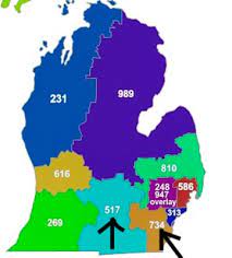 Area code 517 serves the state of michigan. Greg On Twitter Find It Fascinating That My 734 Area Code From Home Has As Close Proximity As Possible To My 517 Area Code At Work In The Lansing Jackson Districts Yet At