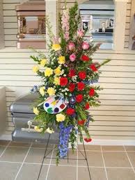 For The Artist Funeral Floral Arrangements Remembrance Flowers Funeral Flower Arrangements
