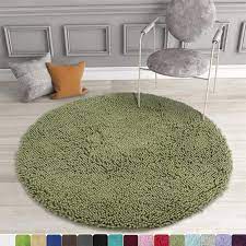 They soak up the drip, drop, and spills after baths and other bathroom activities thus preventing slipping. Mayshine Round Bath Mat Non Slip Chenille 3 Feet Shaggy Bathroom Rugs Extra Soft Ebay