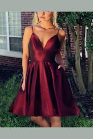 Prom Dresses Homecoming Dress A Line Homecoming Dresses Prom Dresses V Neck V Nec Simple Homecoming Dresses Satin Homecoming Dress Homecoming Dresses Short