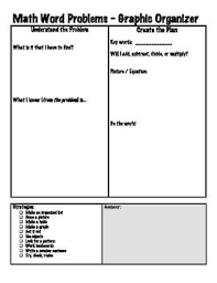 Math Word Problems Graphic Organizer Word Problem Graphic Organizers Word Problems Math Word Problems