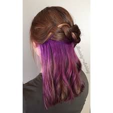 Orchid Underlights This Is Such A Fun Way For People With Conservative Jobs To Sneak In Fashion Colors When Her In 2020 Underlights Hair Undercolor Hair Bright Hair