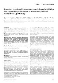 There are traditional options, such as chess, backgammon, card games, and then board games such as monopoly. Pdf Impact Of Virtual Reality Games On Psychological Well Being And Upper Limb Performance In Adults With Physical Disabilities A Pilot Study