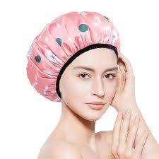 Amazon.com : Aquior Shower Cap,Extra Large Triple Layer Bathing Cap with  Dry Hair Function for Women Microfiber Terry Cloth Silky Satin 100%%  Waterproof Reusable Long Hair Bath Caps (Pink Flora) : Beauty