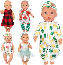 Amazon Com Ecore Fun 10 Item 14 16 Inch Baby Doll Clothes Dresses Outfits Pjs For 43cm New Born Baby Dolls 15 Inch Baby Doll American 18 Inch Girl Doll Toys Games