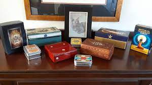 These should be lined with silk, or the cards wrapped in silk, then put into the storage unit. Tbh Tarot Cozy Or How To Store Your Tarot Deck Joy Vernon Astrology Tarot Reiki