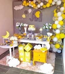 Yellow And Gray Elephant Baby Shower Baby Shower Yellow Elephant Baby Shower Theme Grey Baby Shower