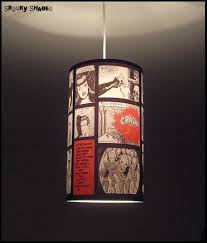 Comic Strip Superhero Girls Red Ceiling Pendant Lamp Shade Lampshade Lighing Pop Culture Comic Book Geek Pendant Light Dorm Room Comic Strip Comic Books Decoracion De Unas