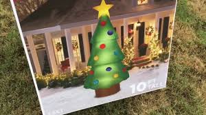 The perfect outdoor decor is waiting! Unboxing On 2017 10ft Inflatable Christmas Tree From Walmart Youtube