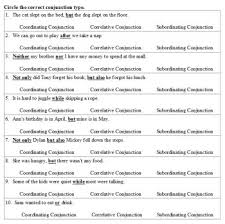 Conjunctions Coordinating Correlative And Subordinating Conjunction Activities W Conjunctions Worksheet Subordinating Conjunctions Conjunctions Activities
