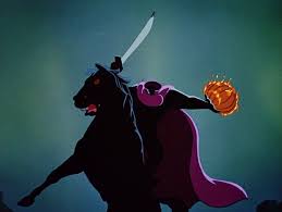 The Headless Horseman Comes Riding For Ichabod Crane In The Haunting Finale Of Disney S 1949 Animated Feat Disney Halloween Headless Horseman Vintage Halloween