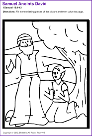 David anointed by samuel #1 coloring page. Samuel Anoints David Missing Pieces Kids Korner Biblewise