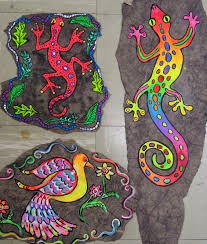 There S A Dragon In My Art Room Faux Mexican Bark Paintings Elementary Art Projects Multi Cultural Art Elementary Art
