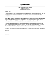 Best Maintenance Technician Cover Letter Examples Livecareer