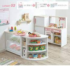 ごっこ遊びをより充実させる カウンター 2点セット cook store core counter コア カウンター 3色対応 家具通販のわくわくランド 本店 子ども部屋 レイアウト こども 収納 部屋 レイアウト