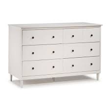 Walker Edison Furniture Company Classic Mid Century Modern 6 Drawer White Solid Wood Dresser Hdr6dddrwh The Hom In 2020 Solid Wood Dresser Saracina Home Wood Dresser