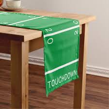 Football Field Short Table Runner Zazzle Com In 2020 Football Party Centerpieces Backyard Football Party Personalized Table Runner
