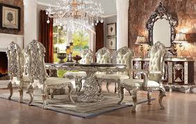 Homey Design Hd 8017 Cleopatra Double Pedestal Dining Set Usa Furniture Warehouse Formal Dining Room Sets Luxury Dining Room Cheap Living Room Sets