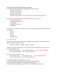 Electron configurations worksheet with answers video worksheet. Binnie Practice Problems Electon Configuration Answers
