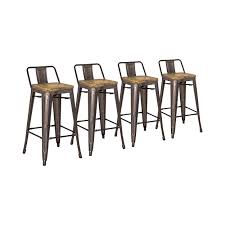 Maybe you would like to learn more about one of these? Bar Stools 4 Bar Stools 26 Metal Counter Height Barstool Chair Low Back Wooden Top Silver Silver Bar Stools