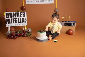 The Office Themed Cake Smash Dallas Cake Smash Photographer Themed Cakes Cake Smash Baby First Birthday