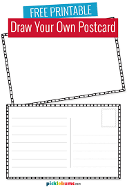 Print a different design on every postcard at no extra charge. Draw Your Own Postcard Free Printable Picklebums