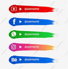 Social Media Lower Third With Brush Shape Social Media Icon Lower Third Png And Vector With Transparent Background For Free Download Social Media Lower Thirds Prints For Sale