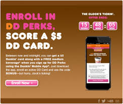 We have also fetched dunkin donuts gift card related result all across the web so that you could get the best result related to free dunkin donuts gift do you like free beverages and exclusive offers? Free 5 Dunkin Donuts Gift Card With Dd App New Dd Perks Members First 100 000 Cha Ching On A Shoestring
