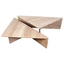 Two Piece Italian Travertine Coffee Table Travertine Coffee Table Triangle Coffee Table Coffee Table