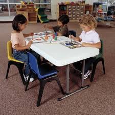 Amazon Com Lifetime 80160 4 Foot Commercial Adjustable Height Folding Table White Granite Tabletop With Gray Fram Folding Table Lifetime Tables White Granite