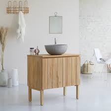 Check out our extensive range of bathroom sink vanity units and bathroom vanity units. Teak Vanity Cabinet 80 Cm Bathroom Furniture Tikamoon