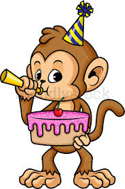 Funny Cartoon Birthday Cake Pictures Monkey Holding Birthday Cake Cartoon Vector Clipart Friendlystock Cartoon Birthday Cake Cartoon Monkey Drawing Monkey Drawing