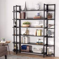 These shelves add a welcoming feel to your room and help keep your home neat & organized. Tribesigns Modern Triple Wide 6 Shelf Bookshelves 6 Tier Large Etagere Bookcase Bookshelves Storage And Double Wide Bookshelf Display Shelves With Sturdy Metal Frame For Home Office Deco Black Walmart Com Walmart Com