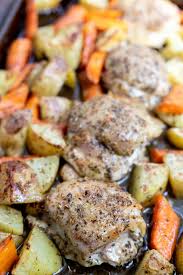 After a quick soak in our favorite marinade, boneless, skinless just bare chicken thighs are perfect in tacos. Baked Boneless Chicken Thighs Potatoes Carrots Wonkywonderful