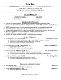 automotive technician resume examples