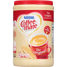 One 16 fl oz bottle of coffee mate natural bliss vanilla flavored almond milk liquid coffee creamer. Coffee Mate The Original Powdered Coffee Creamer 56 Oz Canister Non Dairy Lactose Free Cholesterol Free Gluten Free Creamer Walmart Com Walmart Com