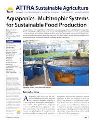 Pdf Aquaponics Multitrophic Systems 2019