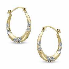 I only use high quality recycled metals in all jewelry. Medium Diamond Cut Hoop Earrings In 14k Gold Gordon S Jewelers