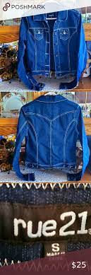 Rue 21 Denim Jacket In 2021 Faux Leather Vest Vintage Leather Jacket Denim Jacket