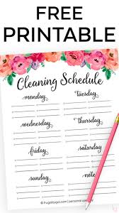 free cleaning schedule printable cleaning checklist