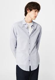 mango soliso formal shirt grey men 100 high quality