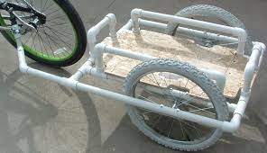 Dennis S Pvc Bike Trailer Concept Realized Campfirecycling Com Bike Trailer Bicycle Bicycle Trailer