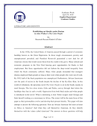 And now i feels sick every time i be the one to cook. part 1, pg. Pdf Establishing An Identity Under Racism In Alice Walker S The Color Purple