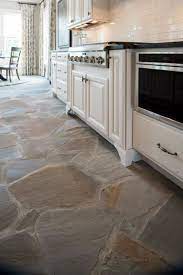 Floor tiles remain a good option for kitchens because they come in a wide range of colors and materials. Natural Stone Flooring Adorning Delightful Kitchens Textures Elonahome Com Stone Kitchen Floor Kitchen Floor Inspiration Stone Kitchen