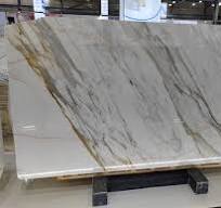 Luxurious Italian Calacatta Gold Marble Slab for Hotel Vanity Tops Floor  Tiles