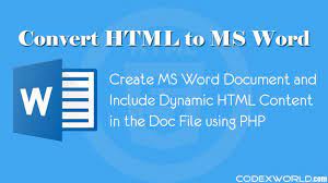 Convert Html To Ms Word Document Using Php Codexworld In 2021 Ms Word Microsoft Word Document Words
